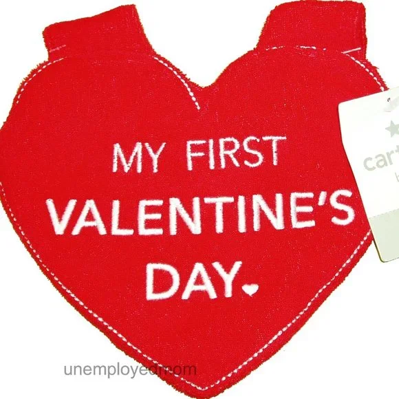 Valentine's Day Outfit My First 3 pc Set Boys Single Love It Baby Bib 1st Heart - Picture 5 of 5